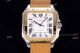 2018 New Santos De Cartier Watch Collection - Cartier Santos Brown Leather Strap White Roman Dial Watches (2)_th.jpg